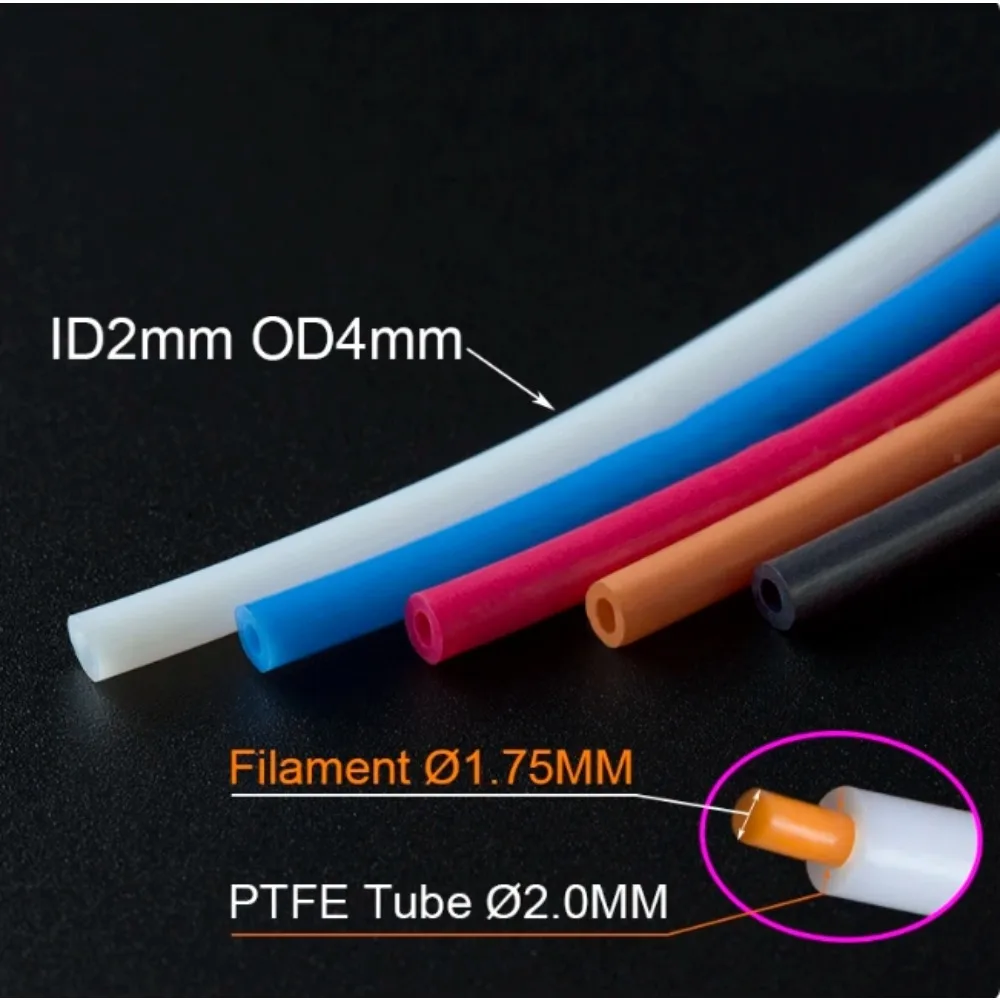 1M  2mmIDX4mmOD for 1.75 Filament Bowden 3D Printer PTFE Tube for 3D Printer Parts Pipe Bowden J-head 1.75mm Filament Guide Tube