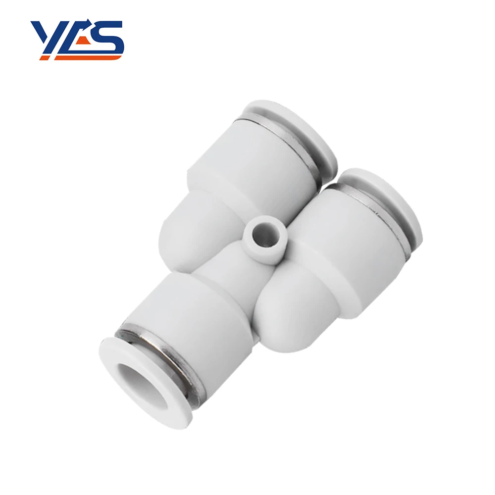 High Quality White PY Series Three-Way Y-Type Stable Durable Quick Connect Tube Pipe Pneumatic Fitting Plastic Fitting