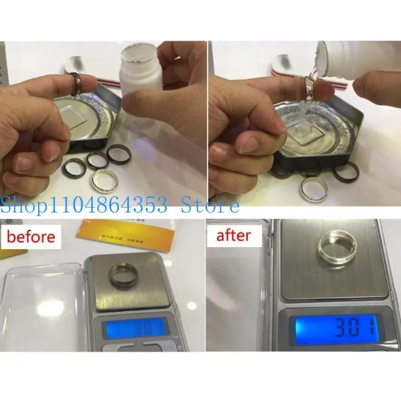 652F 2Pcs Jewelry Cleaning Versatile Rust Remover Anti Tarnish for Protection Ring Diamond Rust Detergent 40ml Silver Gold C