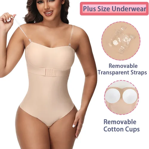 Imagen 2 del producto Miss Moly-Body con tirantes removibles para mujer, ropa moldeadora con Control de barriga, cierre frontal, corsé moldeador de cuerpo completo Hipster, Fajas sexys, S-4XL