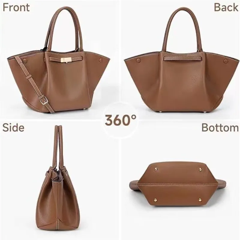 Y2K المرأة ريترو موضة بولي Leather الجلود الجناح حقيبة يد سعة كبيرة حقيبة حمل حقيبة يد نمط الليتشي