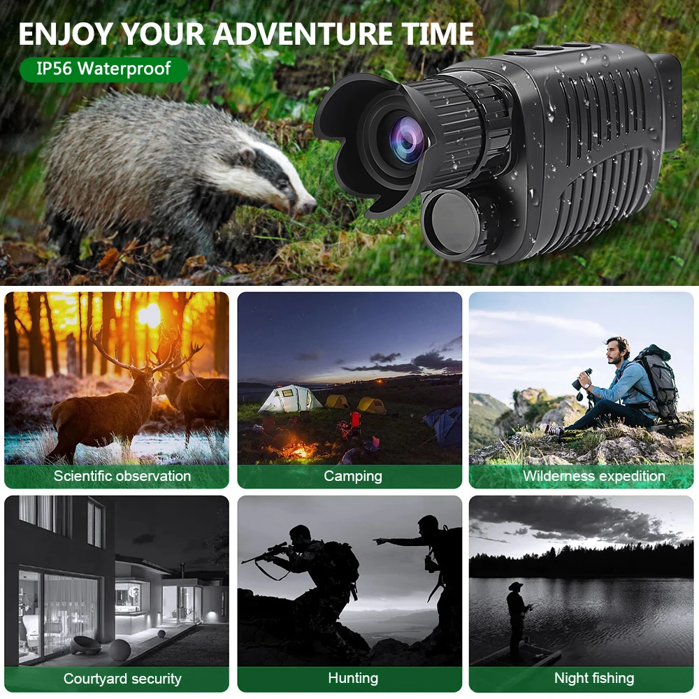 Monocular Night Vision Device 1080P HD Infrared Camera 5X Digital Zoom Hunting Telescope Outdoor Search Full Darkness 300M