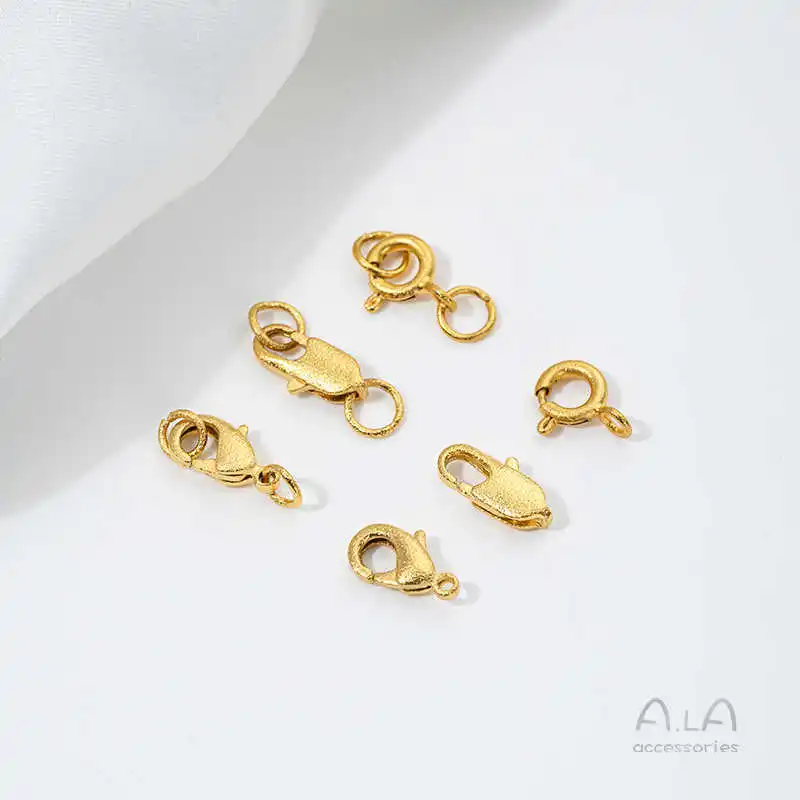 

Vietnamese Sand Gold Accessories Lobster Spring Buckle Open Ring Flower Tray Hat Bag Buckle Tail Buckle Septum Cut Face Septum
