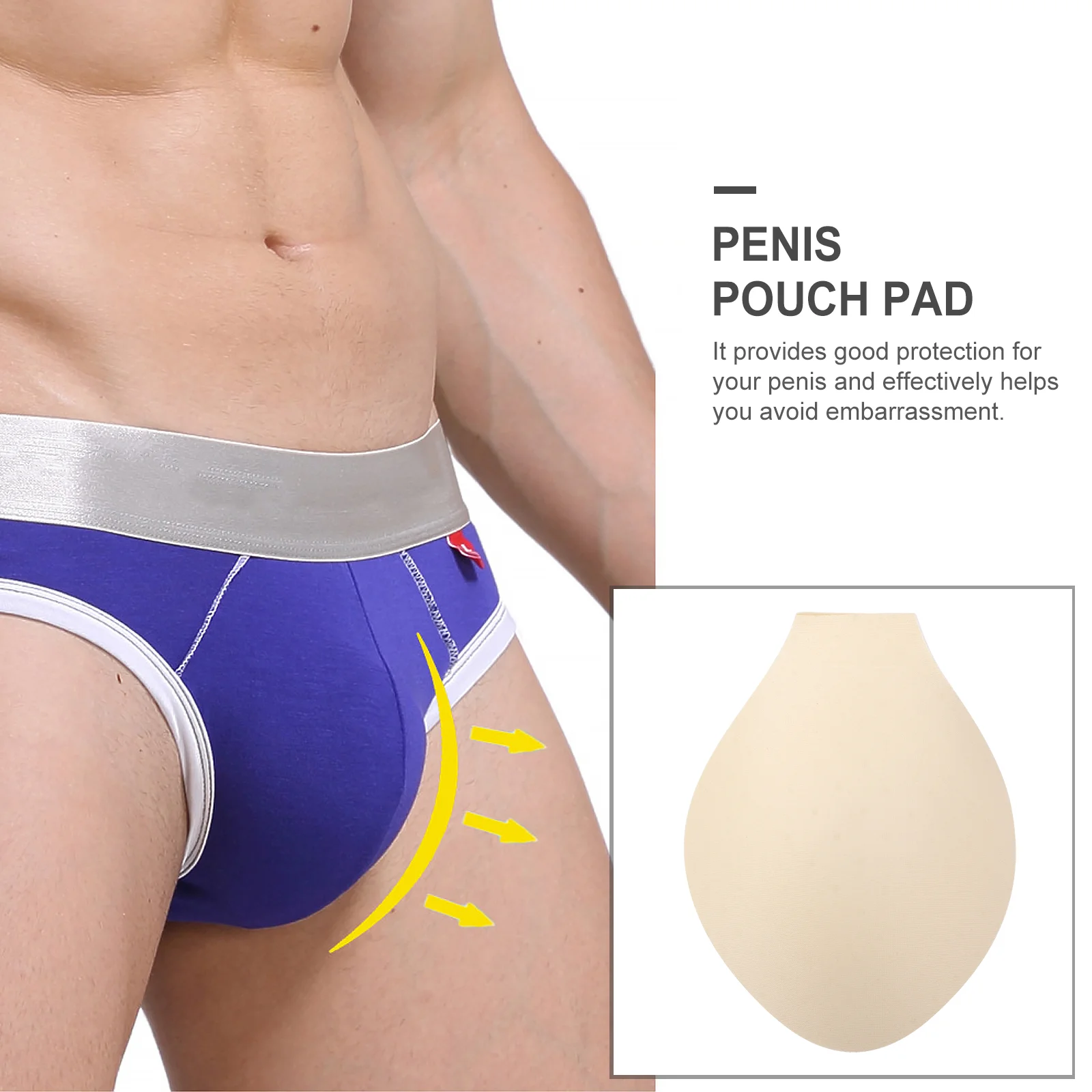 Swim Trunks Men Men's Panty Liner Sponge Bulge Pad Swimming Pants Yellow Polyester (Polyester) Mens Bathing Suit