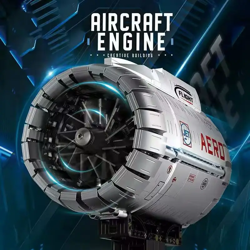 

Technical AIRCRAFT ENGINE MOC 33019 1813PCS Aviation Turbofan Building Blocks Brick Puzzle Toys Gift Set for Adults Kids