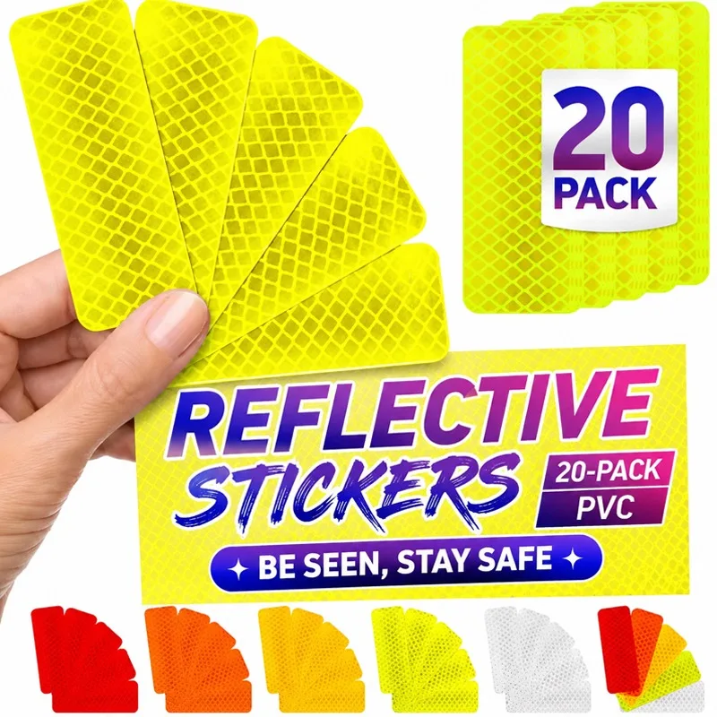 Waterproof Helmet Car Safety Warning Reflective Stickers PVC High Visibility Warning Strip Night Saftety Frame Reflector Sticker