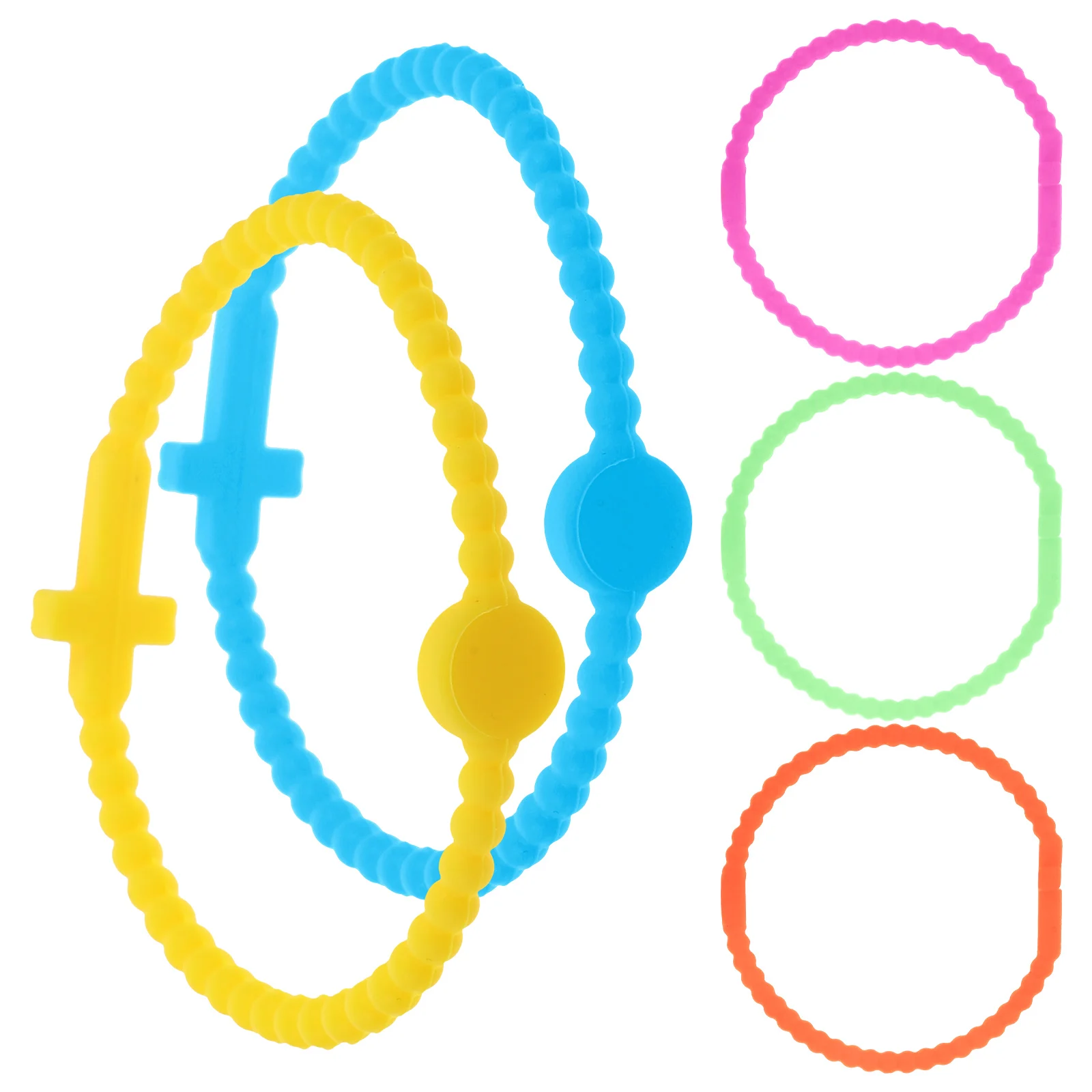 

5 Pcs Colorful Bracelets Fashionable Wristbands Elastic Comfortable Silicone Children's Silica Gel Decorative