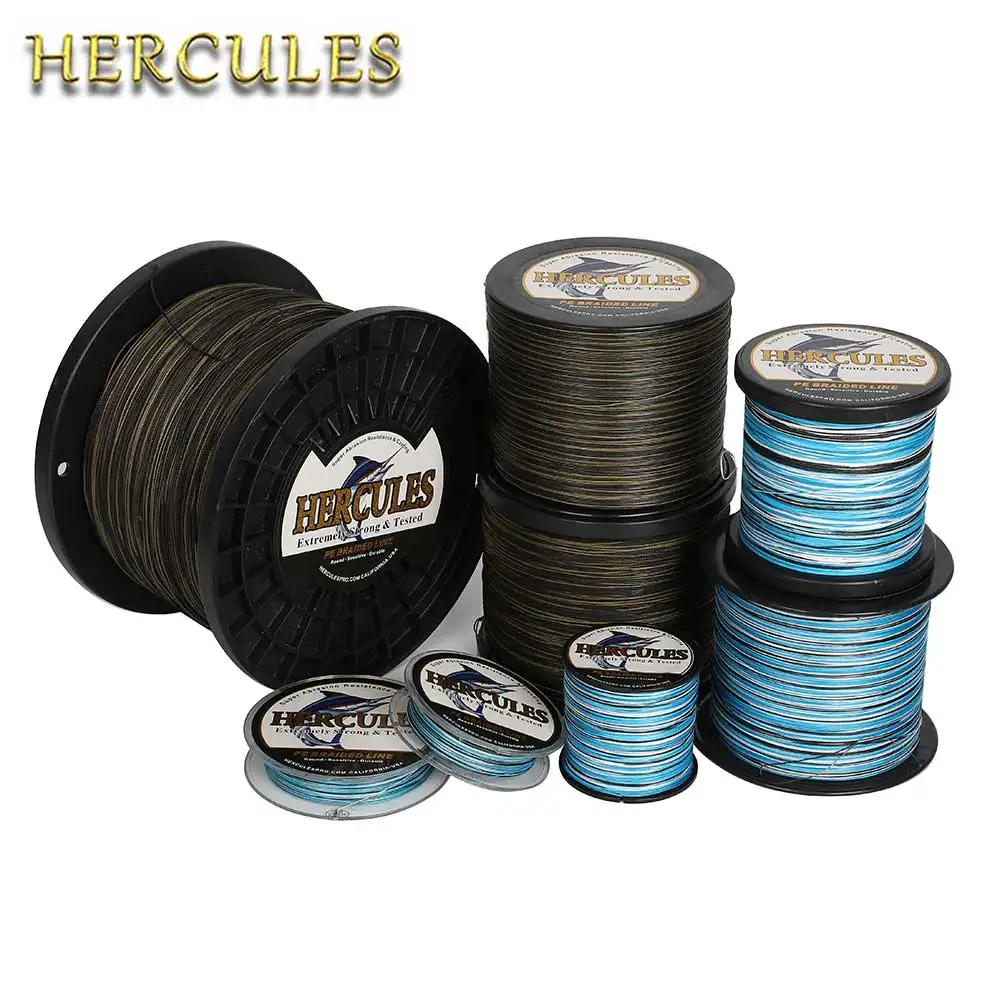 Hercules 8-żyłowa pleciona żyłka wędkarska 10-300LB 500M Multifilament 100% PE Wire Saltwater Słodkowodna żyłka wędkarska Tackl