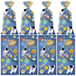 50Pcs Astronaut Series Gift Bag Spacecraft Plastic Candy Cookie Bag Happy Birthday Party Supplies Baby Shower Gift Decor Bag