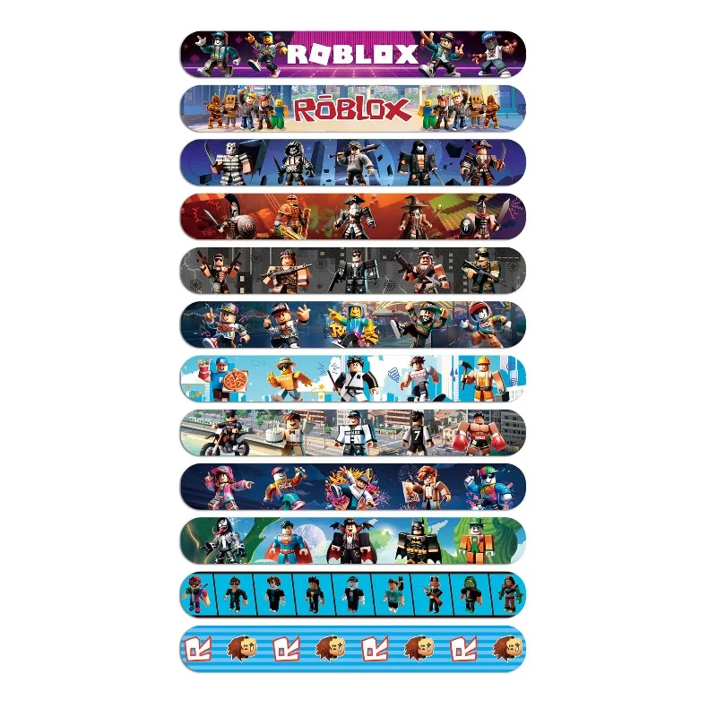 Conjunto de 12 Pulseiras Flexíveis e Macias do Roblox, com Temática de Jogos de Mundo Virtual e Desenhos Animados, para Festas Infantis, Presente Interativo
