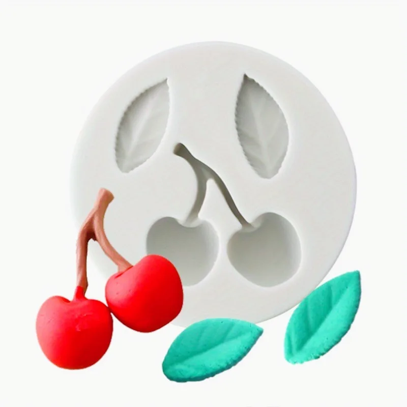 1 unidad, Mini moldes de silicona de cereza y fresa para decoración de pasteles, chocolate y hornear, perfectos para bodas, fiestas y vacaciones