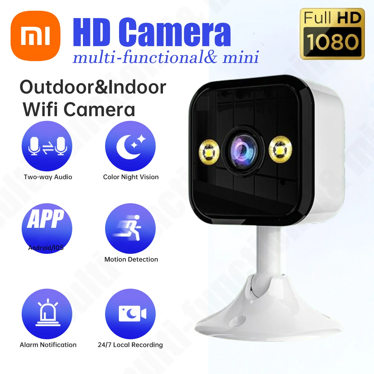 Xiaomi Full HD Security Camera WiFi Monitor With Two-way Audio Infrared Night Vision Motion Detect Surveillance Multi-share View