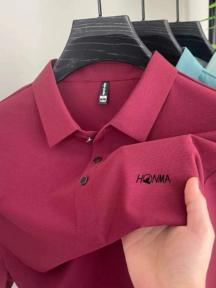 Summer men's luxury ice silk short sleeved polo shirt high-end brand letter printed business casual sports high quality golf top