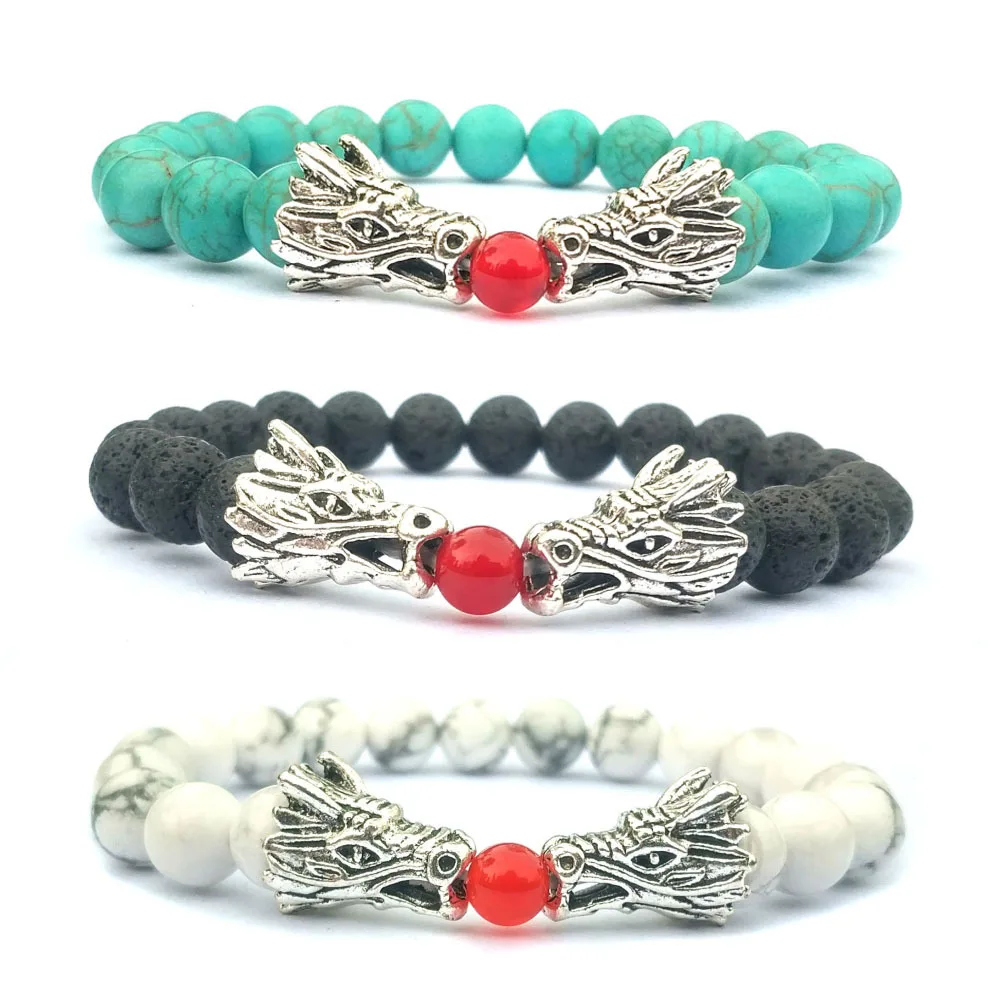 

dragon bracelet women Natural Stone Beads Vintage Dragon Accessory Powerful Handmade Bracelet Jewelry for Men Gift