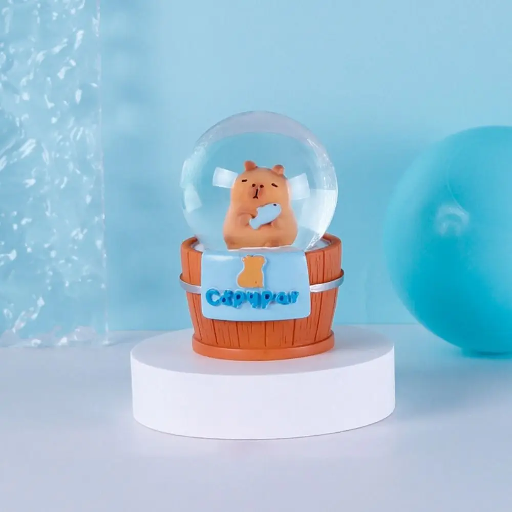 Nieuwe Hars Capybara Kristallen Bol Cartoon Lichtgevende Kleine Ornamenten Woonkamer Ornamenten Verjaardagscadeau Leuke Slaapkamer Decoratie