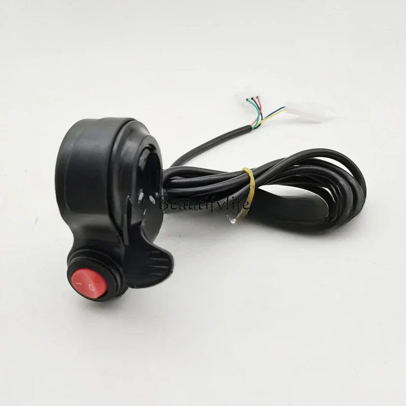 Thumb throttle with switch 22mm handlebar, suitable for finger accelerator 5 core wire length 2 meters modification