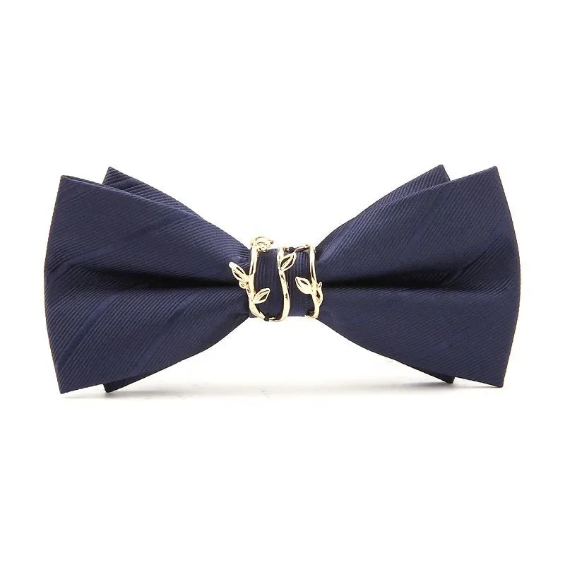 Men\'s wedding grooms striped metal straight branch bow tie Wedding banquet fashion bow tie