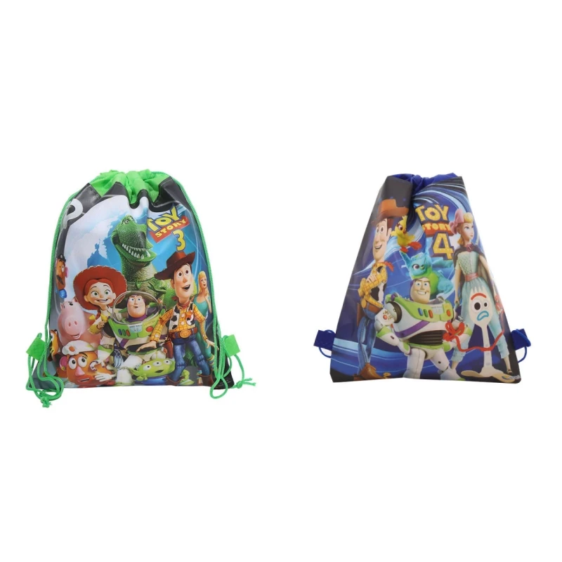 Anime Disney Toy Story Series Cartoon Dis Pattern Bundle Pocket Drawstring Bag Toy Storage Bag