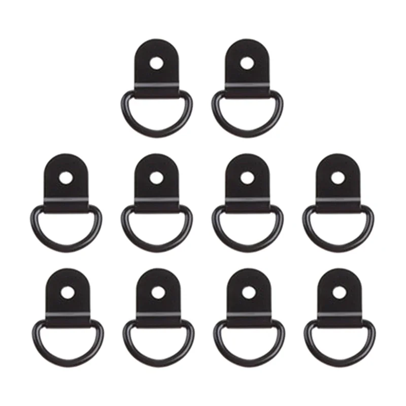 20PCS/10PCS D Shape Tie Down Anchor Rings Iron Stainless Steel Cargo Tie Down Ring for Car Truck Trailers RV Boats
