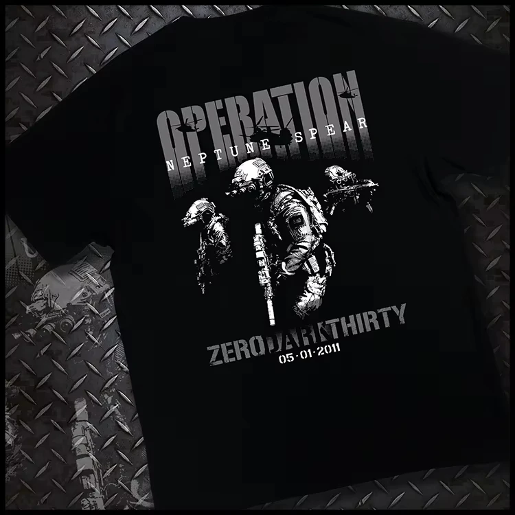 

2025 New DEVGRU Neptune Spear Operation SEAL Team Six Tactical Army Fan Tough Guy Printed Cotton T-shirt High Quality Summer Tee