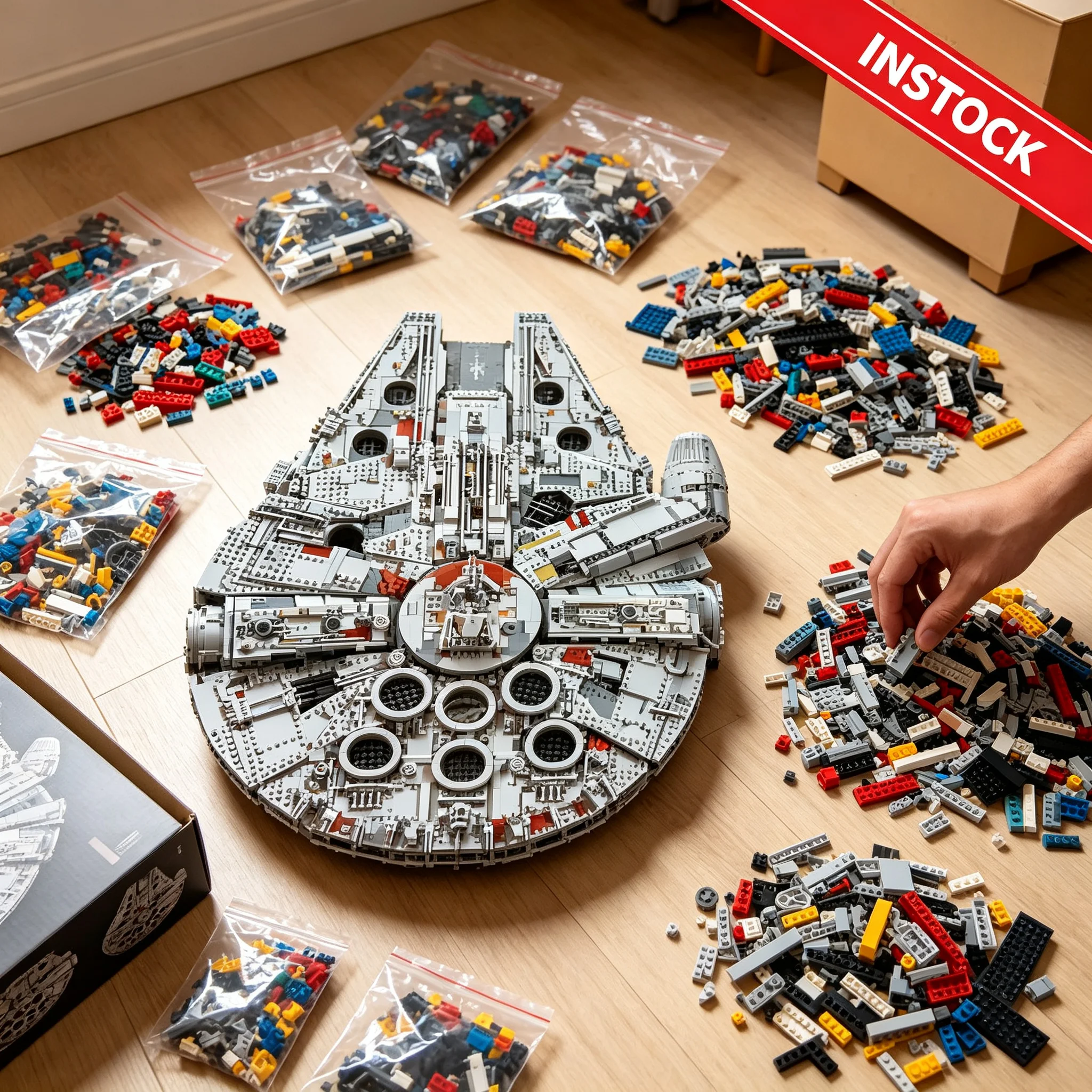 2026 In Stock New 7541PCS UCS Space War Plan Big Falcon Millennium Ship Building Blocks Toy Birthday Party Christmas Gifts