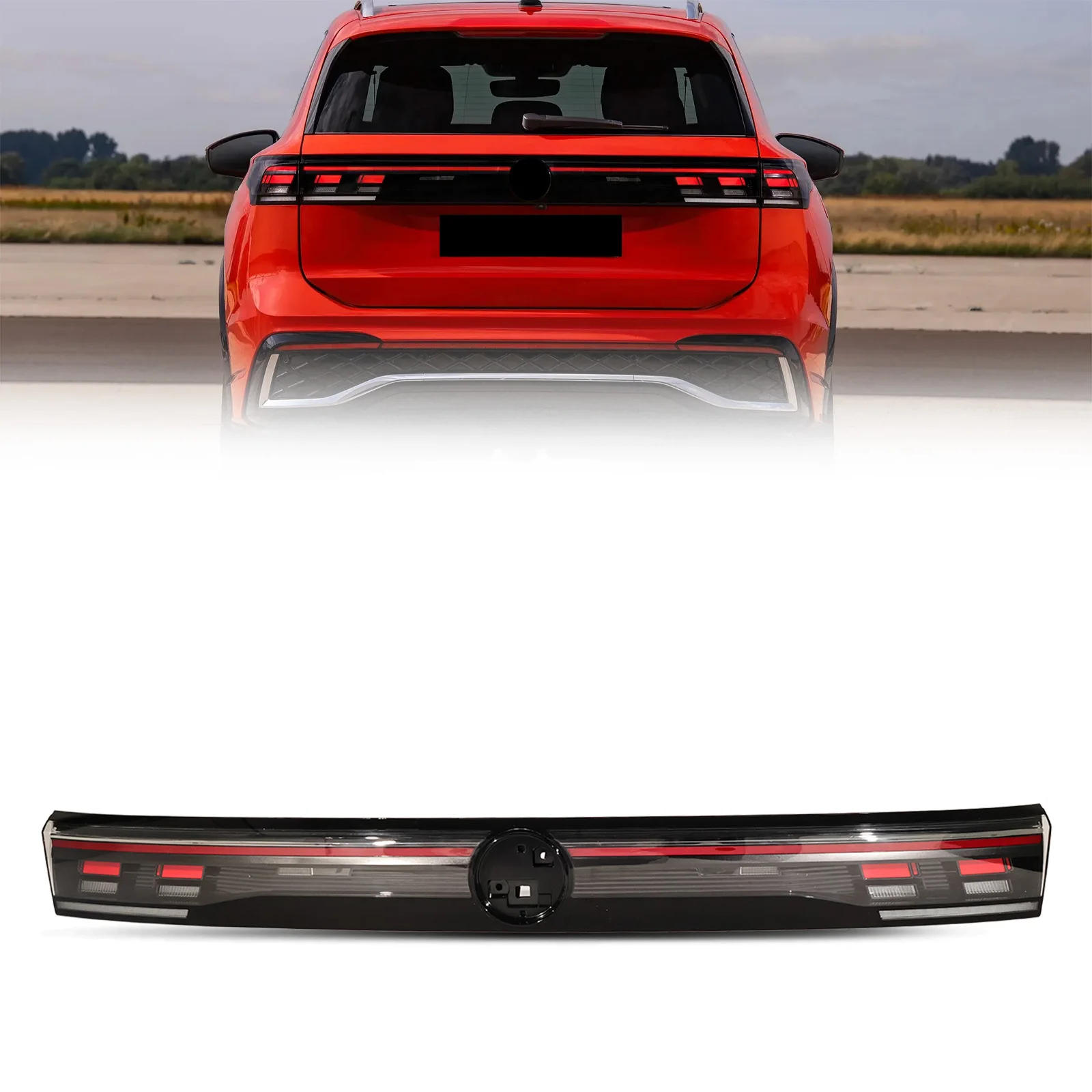 LED Through Tail Light For VW Tiguan 2024 2025 Car accessories Rear Tailgate Reverse Lights Position Lamp