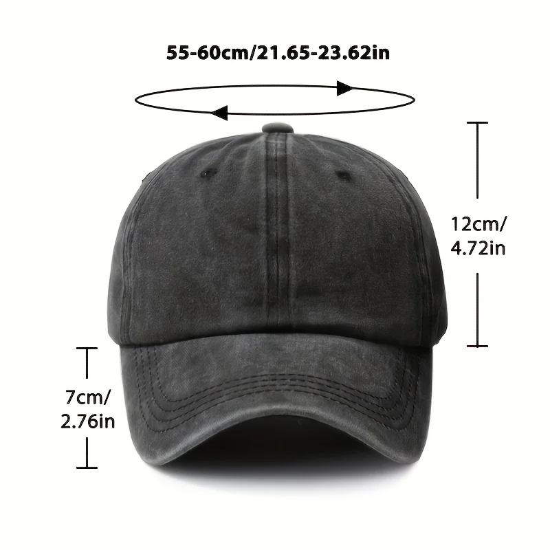 قبعة بيسبول من الدنيم المغسول، قبعة متعددة الاستخدامات للربيع والصيف، قبعة بيسبول كلاسيكية للرجال والنساء