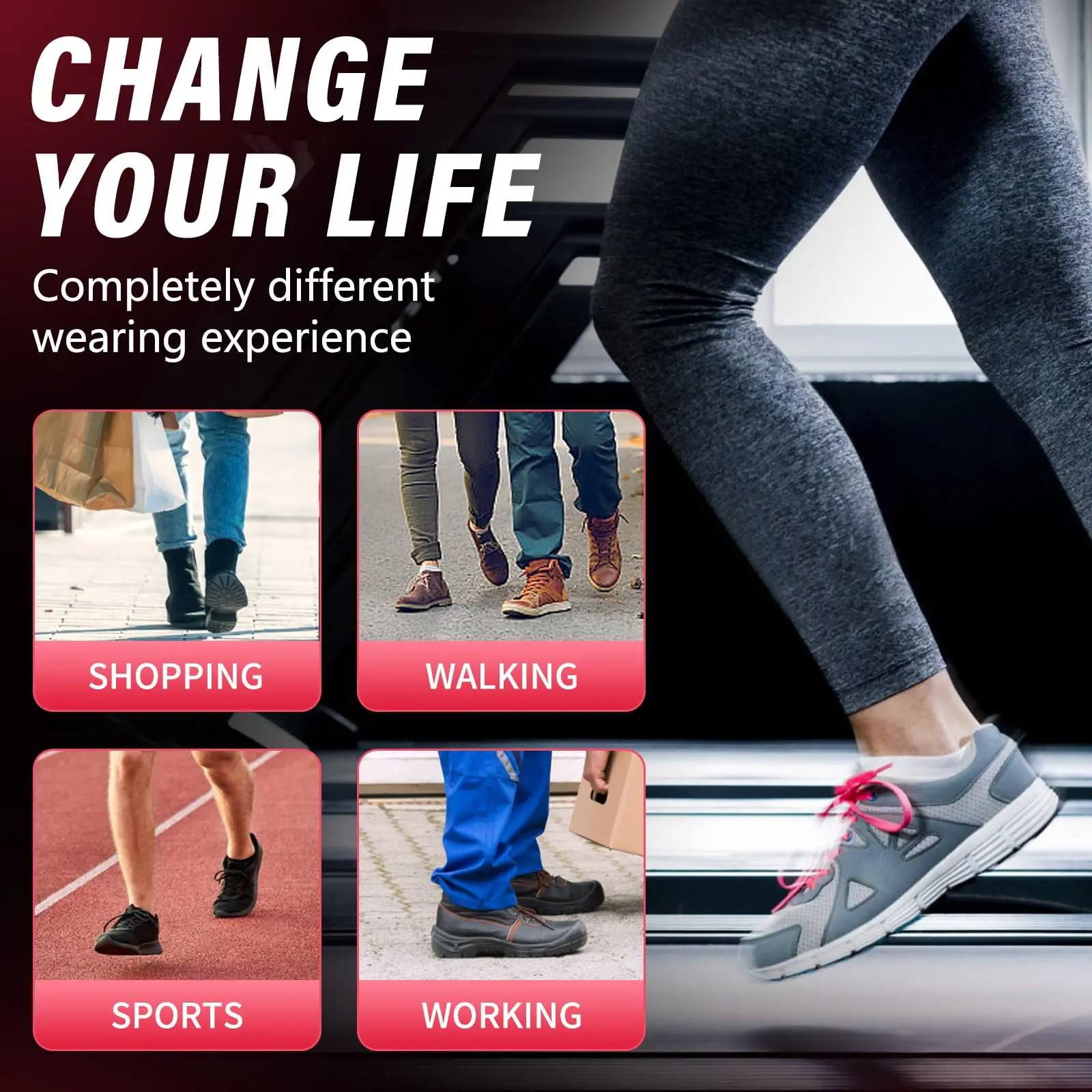 พื้นรองเท้าเพื่อสุขภาพซิลิโคนดูดซับแรงกระแทกระบายอากาศได้ 1 คู่ พื้นรองเท้ากีฬาสำหรับรองรับส่วนโค้งของชายและหญิง