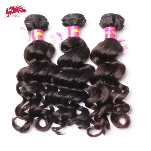 알리 퀸 헤어 브라질 내추럴 웨이브 생 버진 헤어, 직조 번들, 내추럴 컬러, 10-30 인치 100% 인모, 3/4 개