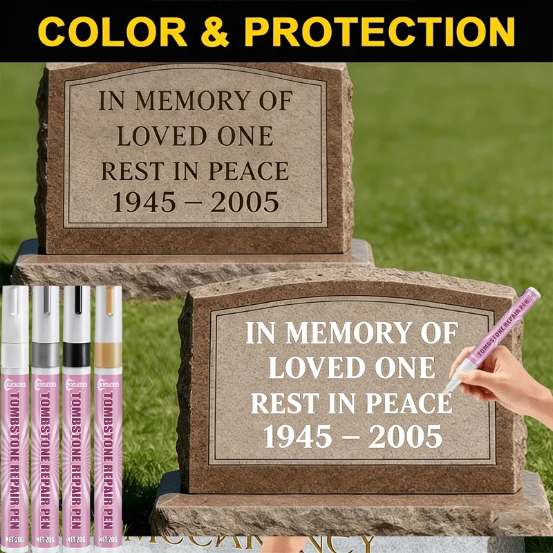 Tombstone Repair Pen, Gravestone Letter Touch Up Marker, Waterproof Fade-resistant Stone Surface Paint Pen