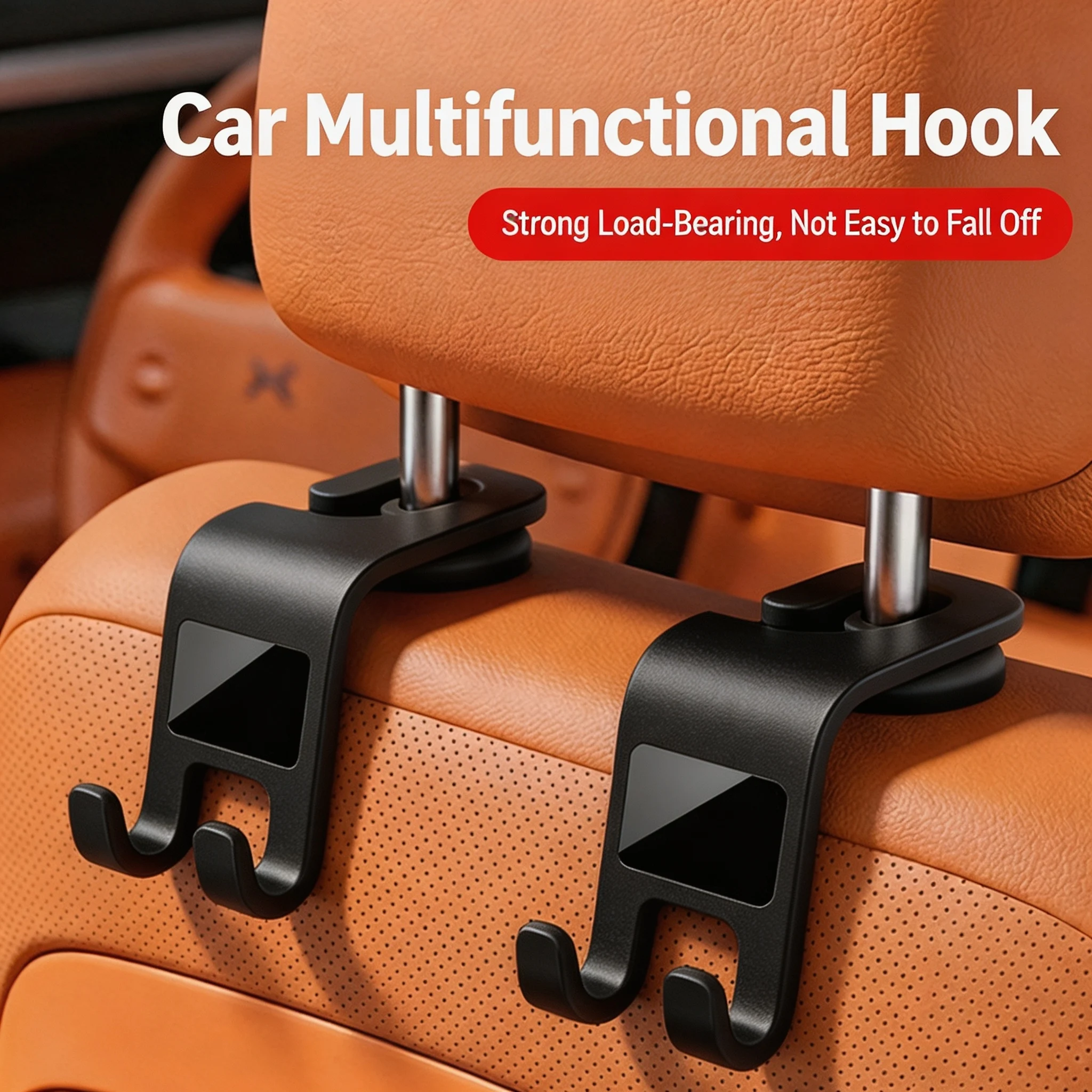 2pcs Car Rear Seat Hooks, Swivel Hidden Hooks for Car Organizer, Hanging Storage for Bags and Shopping Bags