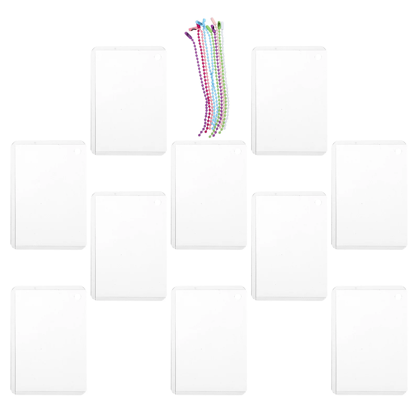 

10 set Photo Card Holder Plastic Protective Cover For Id Badge Cards With Chain Staff Student Nurse Accessory Badge
