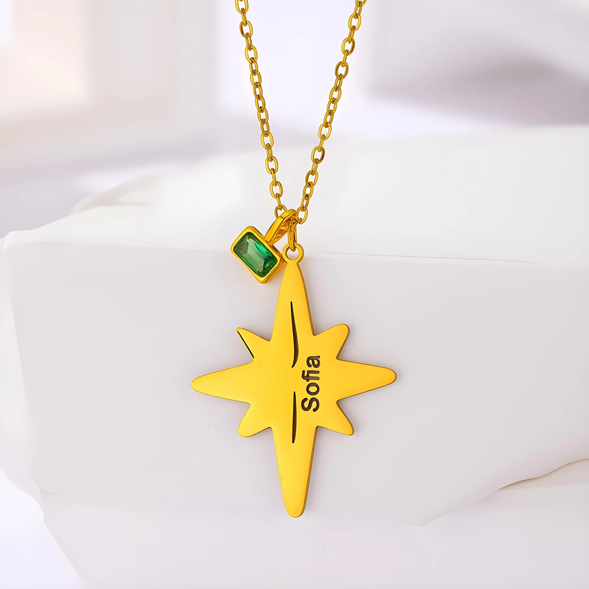 

Todorova Custom Name Stainless Steel Dainty Starburst Necklace for Women Gold Plated Star Jewelry Gifts