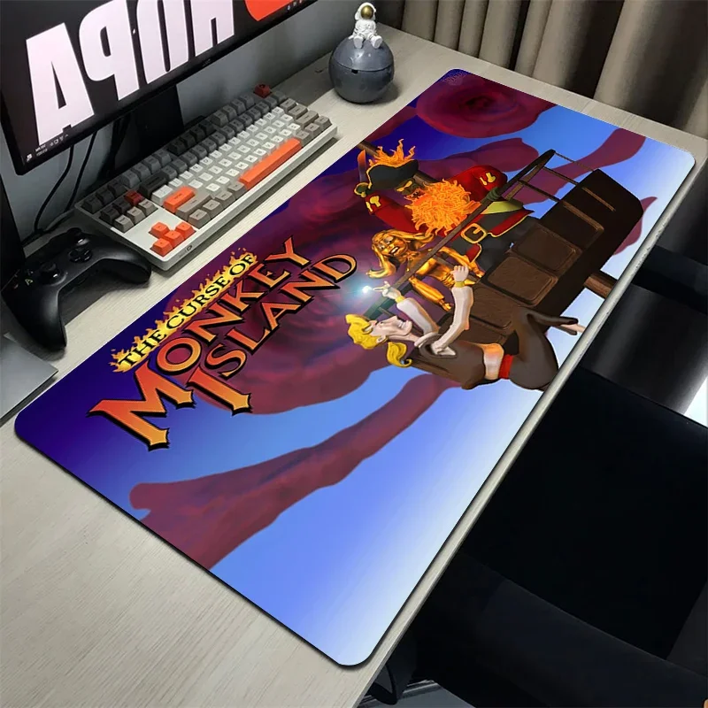 Kawaii Mouse Pad M-Monkey Island Mausepad Gamer Pads Gaming Mat Rubber Keyboard Pc Extended Accessories Cabinet Xxl Mause Mats