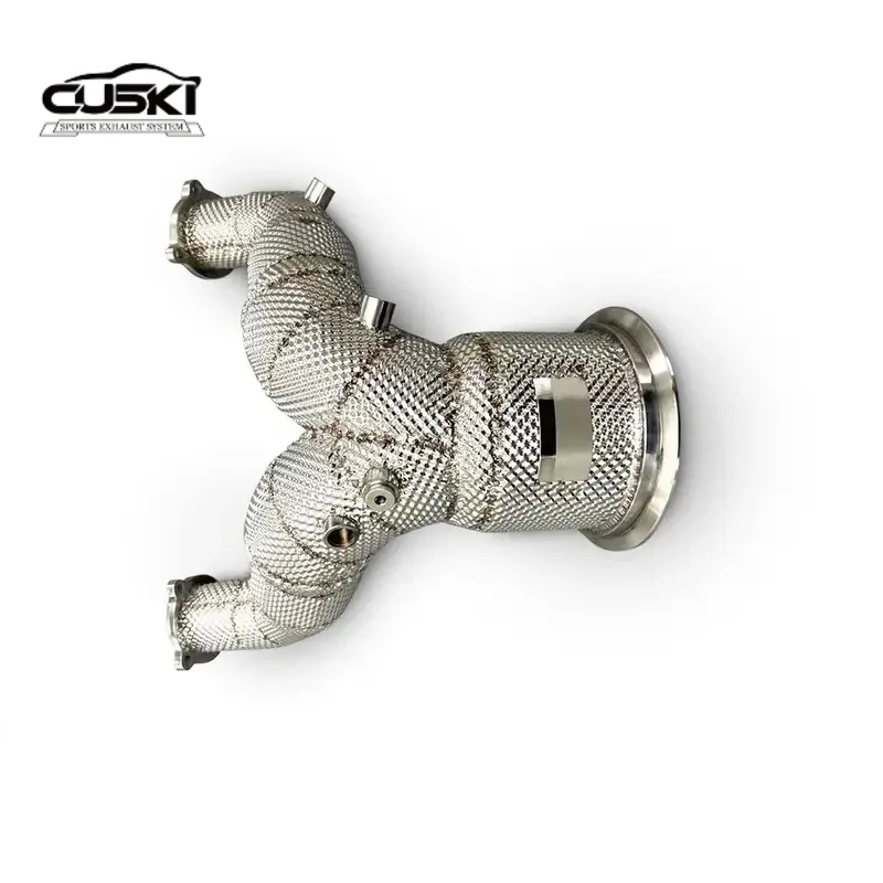 

Выхлопная система High Flow с теплозащитным экраном для Audi SQ5 3.0T EA839 2017-2023, качественная модификация выхлопной системы автомобиля из нержавеющей стали