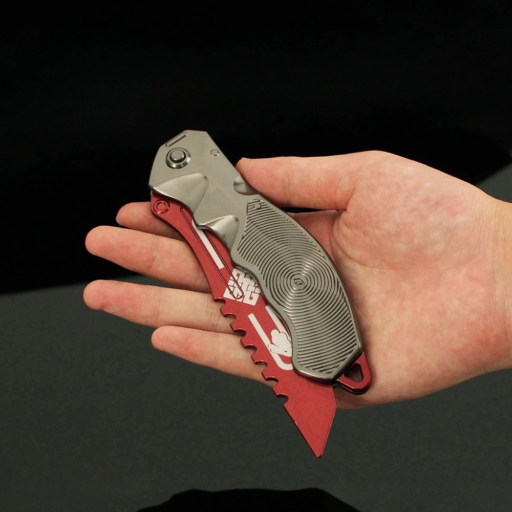 27cm 토끼 접이식 칼 게임 ARENA 브레이크 아웃: INFINTE 모든 금속 모델 복제 소품 군사 Tainning 칼 안전 블레이드 완구