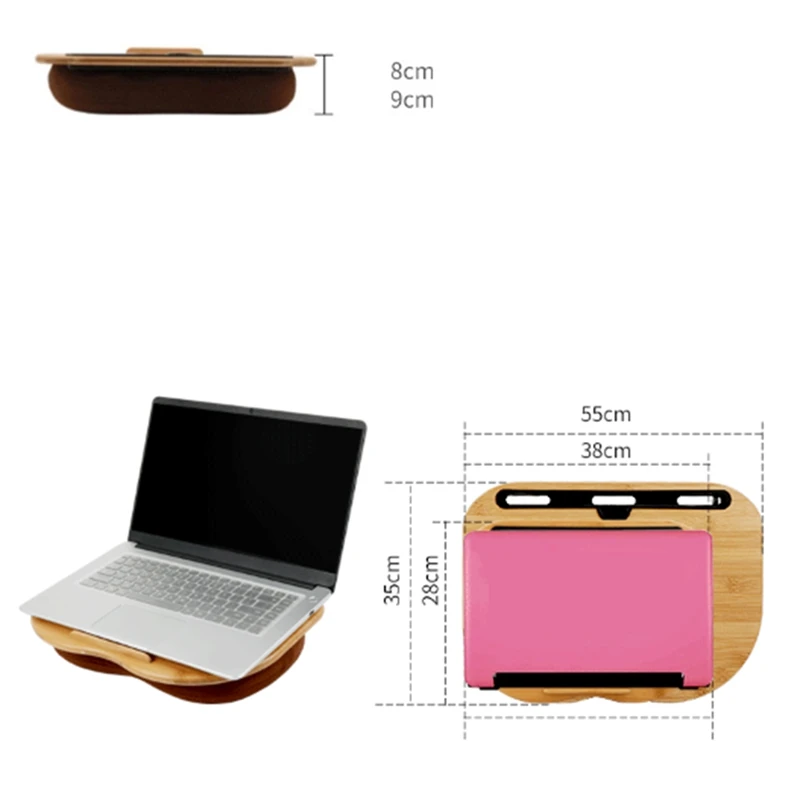 

Lap DeskLap Desk with Pillow Cushion,Laptop Stand with Slot for Tablet,Computer Bed Table for Travel,Support Up to 14inch Laptop