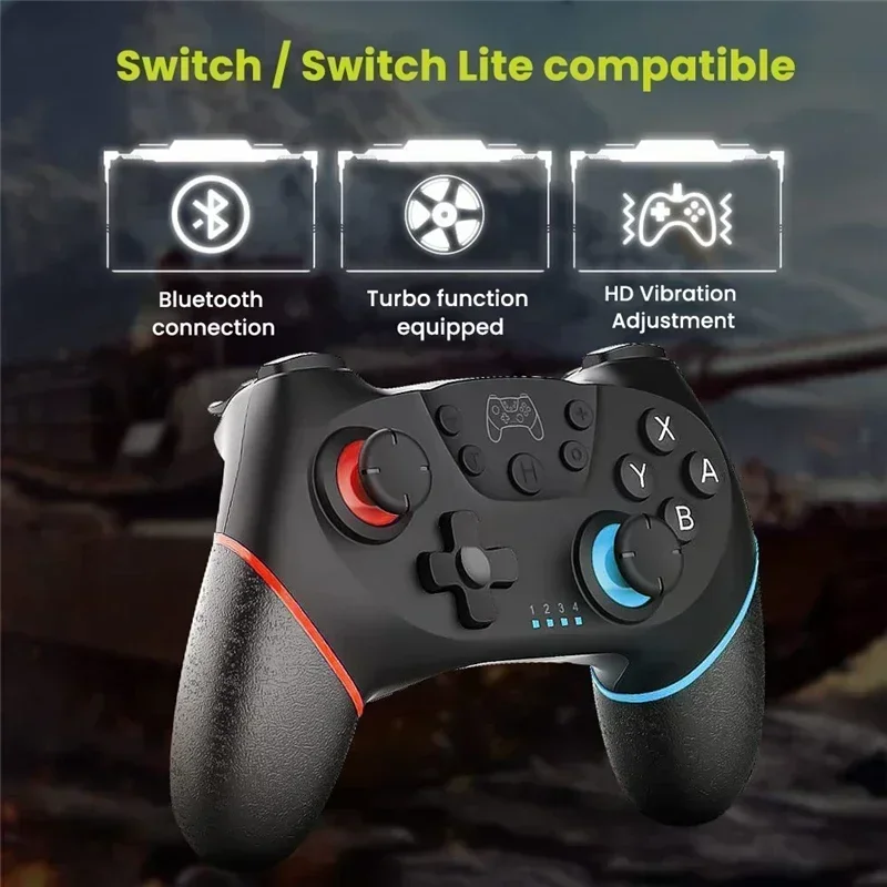 Wireless Pro Controller for NS Switch Remote Gamepad Joystick Ergonomic Non-Slip Switch Controller Adjustable Turbo Vibration