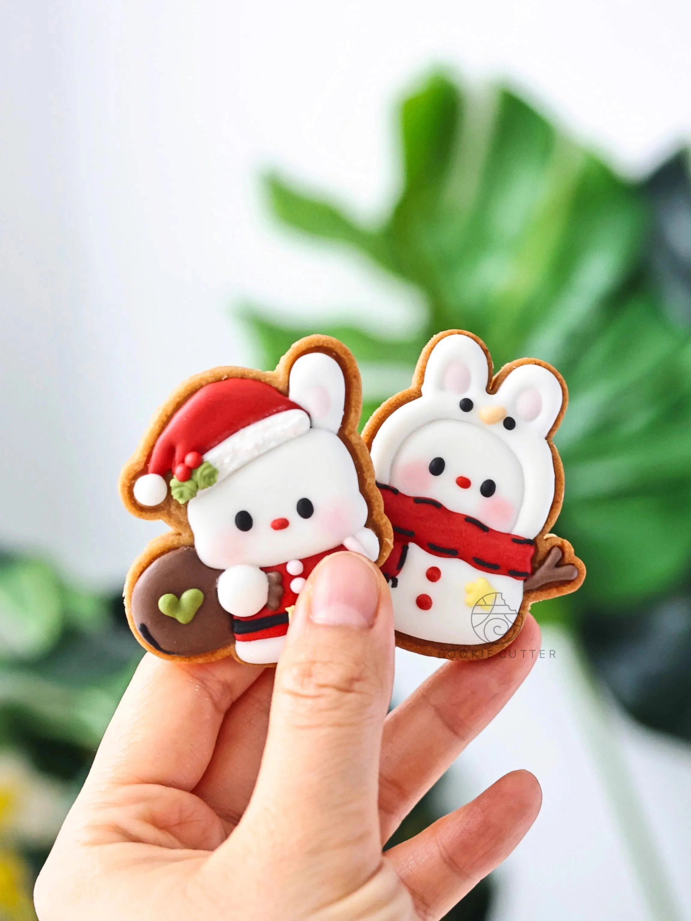 4Pcs/Set Christmas Rabbit Pattern Cookie Cutter Xmas Bunny Shape Biscuit Stamp DIY Frosting Fondant Cake Tools And Accessories