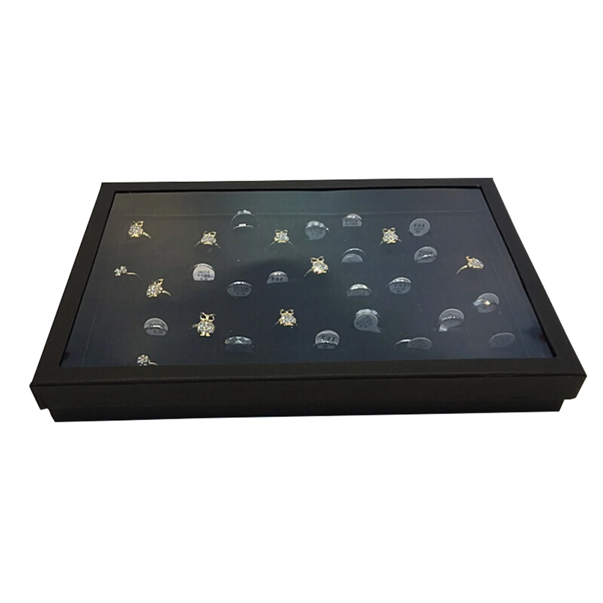 2 قطعة 100 فتحات حلقة صندوق تخزين مجوهرات درج منظم غطاء واضح لخواتم القرط عرض علبة حلقة صينية العرض الأذن ترصيع صندوق