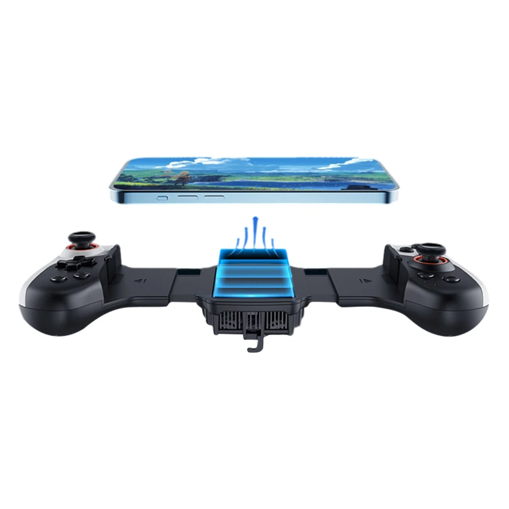

2 in 1 Phone Game Controller Type C Cooling Cell Phone Gamepad Joystick Dual Joystick 300mAh for iPhone Android Phone Switch PC