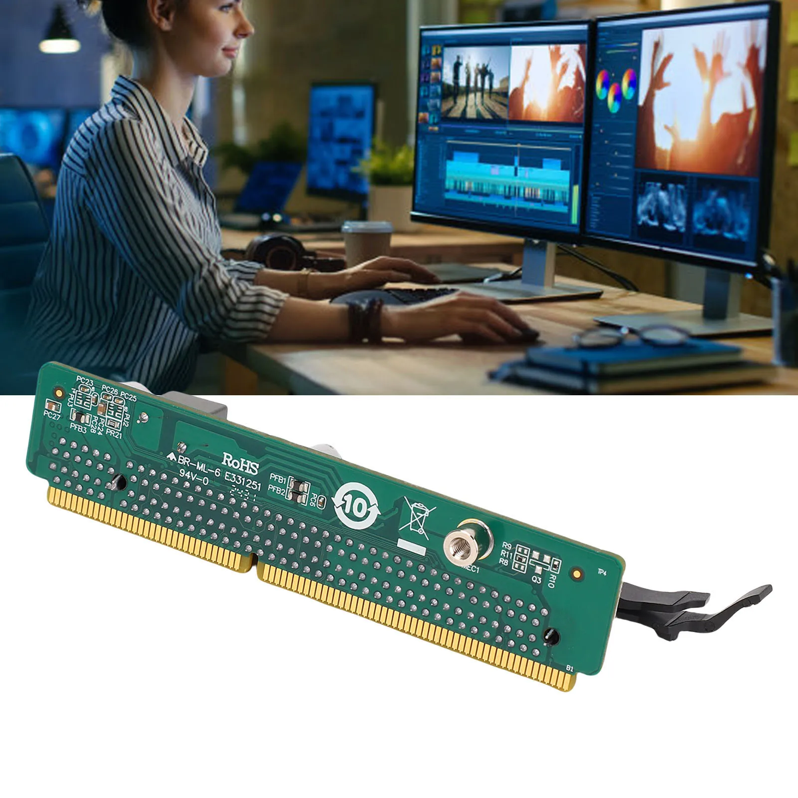 

Карта адаптера PCIE 16x Riser PCIE16 Подходит для рабочей станции M90q M950q PCI Express 16x Замена графической карты расширения