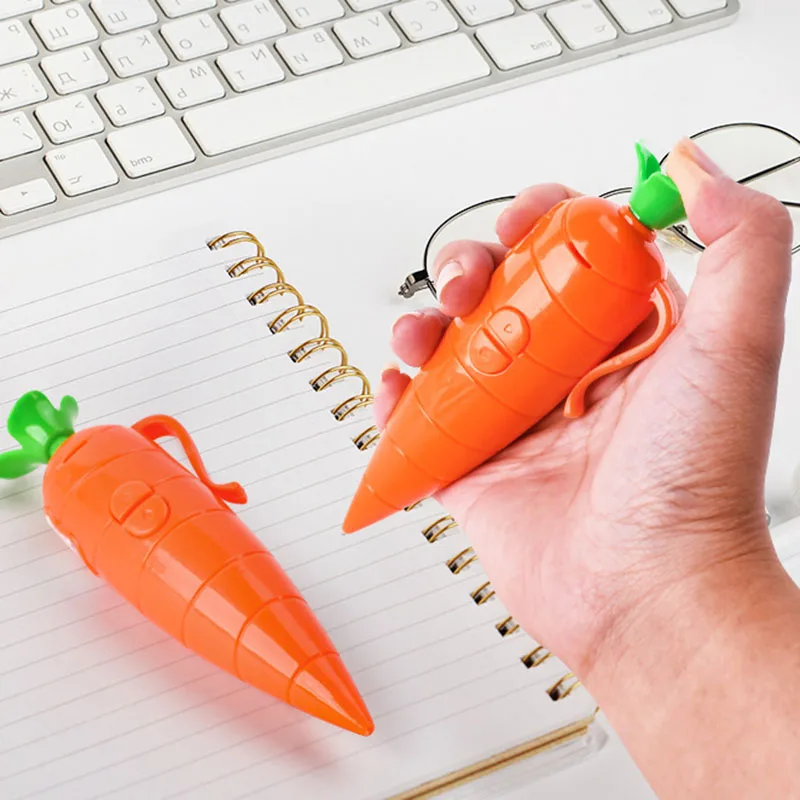 Carrot Voice Recorder Electronic Sound Pen Toy Can Write Graffiti Ballpoint Pen Novelty Voice Recorder Pen Kids Stationery Gift