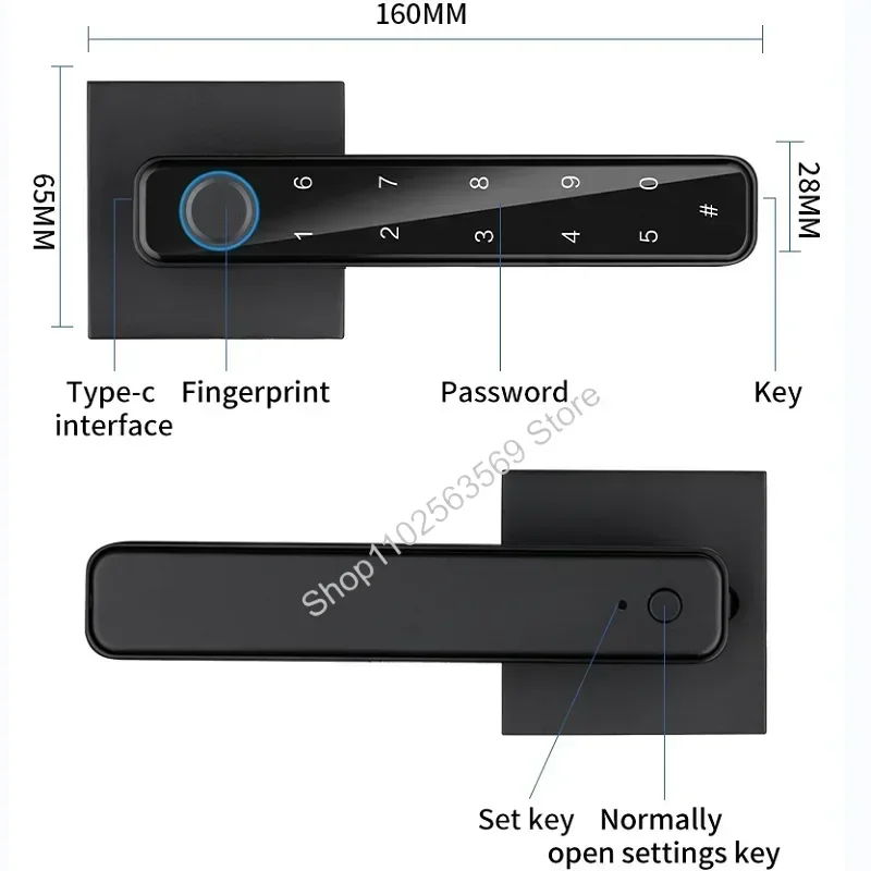 Intelligent Door Lock Tuya Smart Lock TTlock Work with Google Home Digital Electronic Code Lock Fingerprint APP Remote Unlock