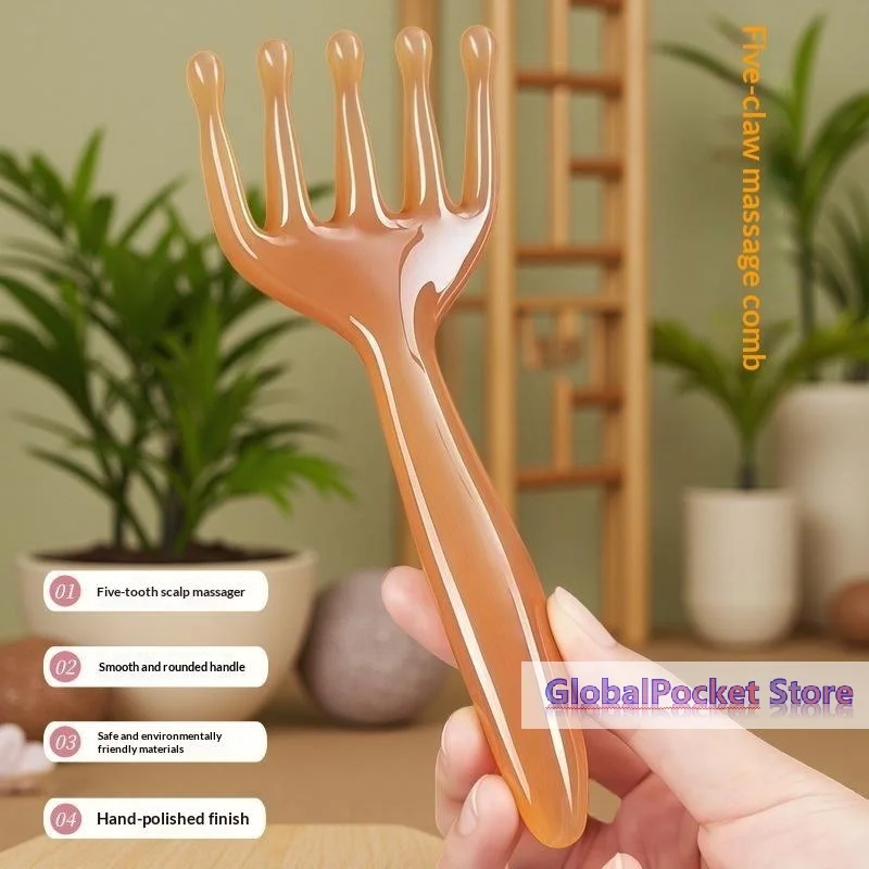 [TG823]5 Claw Resin Meridian Massage Brush Gua Sha Acupoint Unblocking Facial Tools Hair Scalp Massager Stress Relief Tools