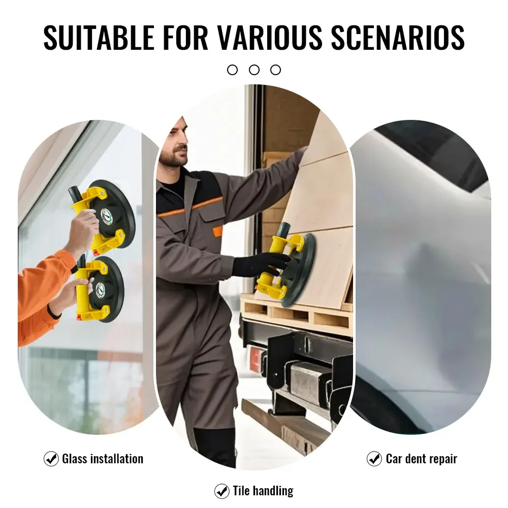 2 قطعة 8 بوصة شفط كأس رافع الثقيلة فراغ شفط الكؤوس 250 كجم الحمولة الزجاج شفط الكؤوس للبلاط المعدني السلس