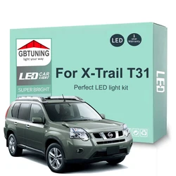 Canbus LED車内電球キット,車の読書ドームトランク,日産エクストレイル,xtrail t31,2007, 2008, 2009, 2010, 2012, 2013, 12個