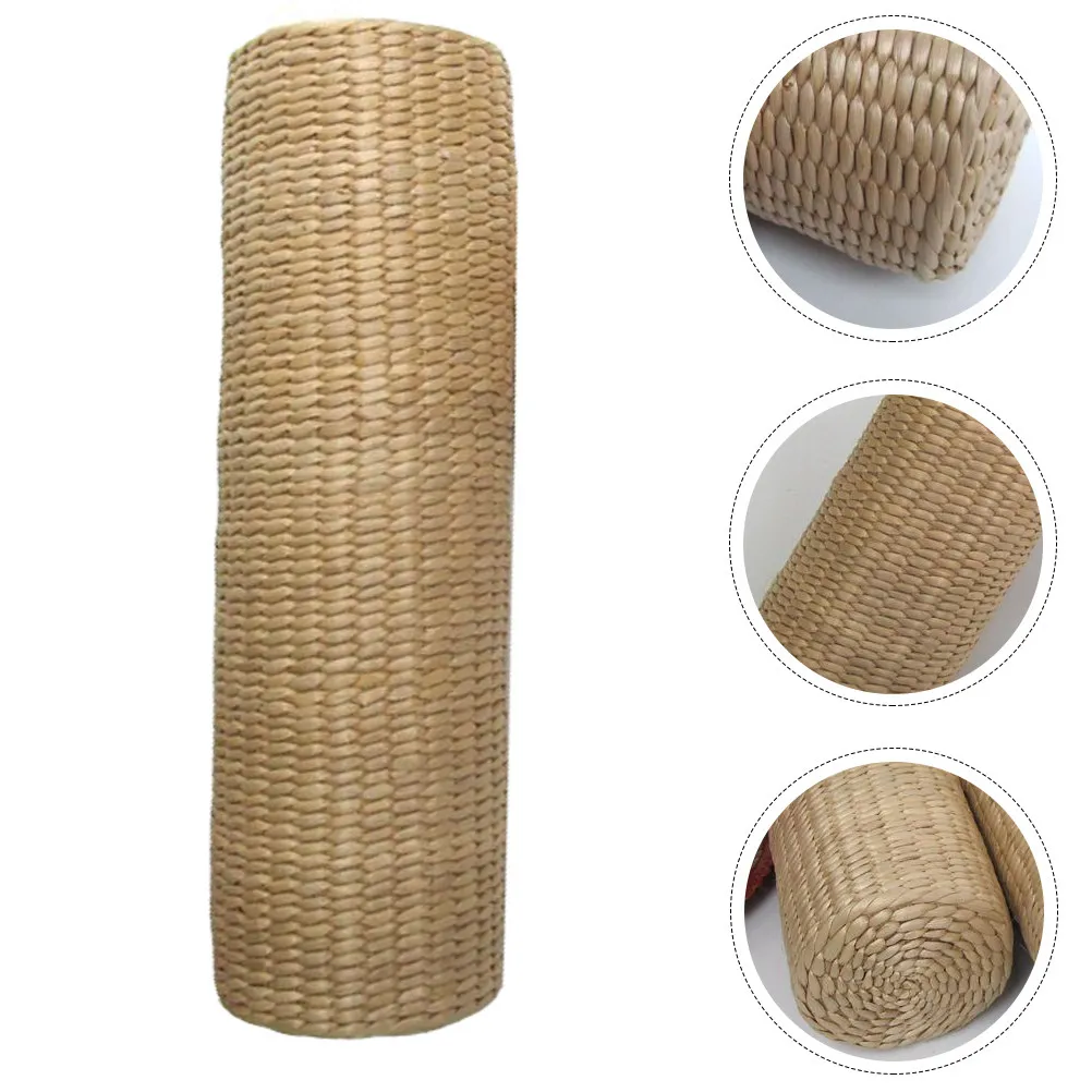1Pcs Natural Straw Braid Cylinder Neck Pillow for Cervical Support Spine Alignment Lumbar Lower Back Knee Calves