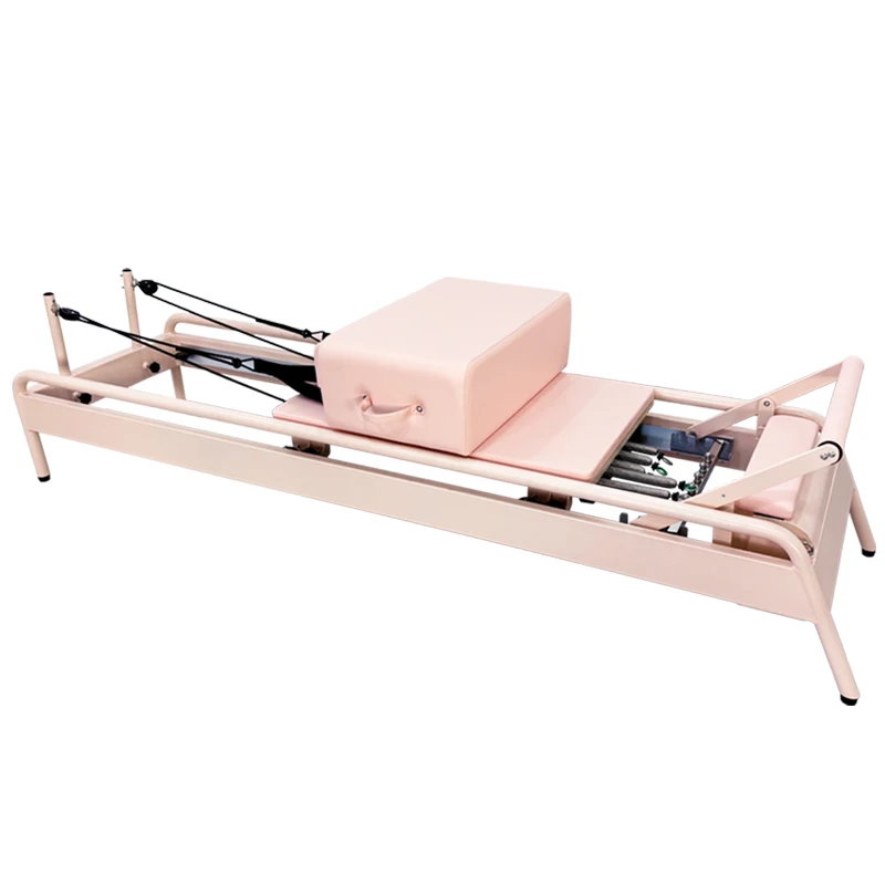 

Commercial Studio pink Home Use Reformer Portable Aluminum Pilates Reformer