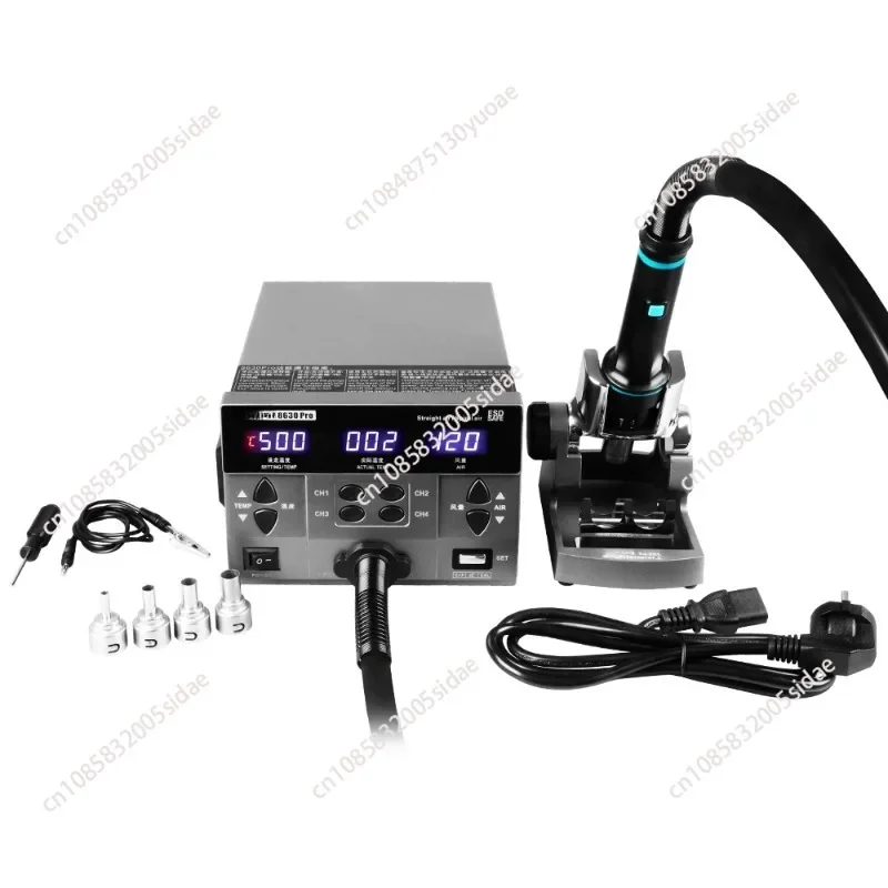 2024 8630Pro 1300W Hot Air Gun Digital Display BGA Rework Curved Nozzle Welding Repair Desoldering Station